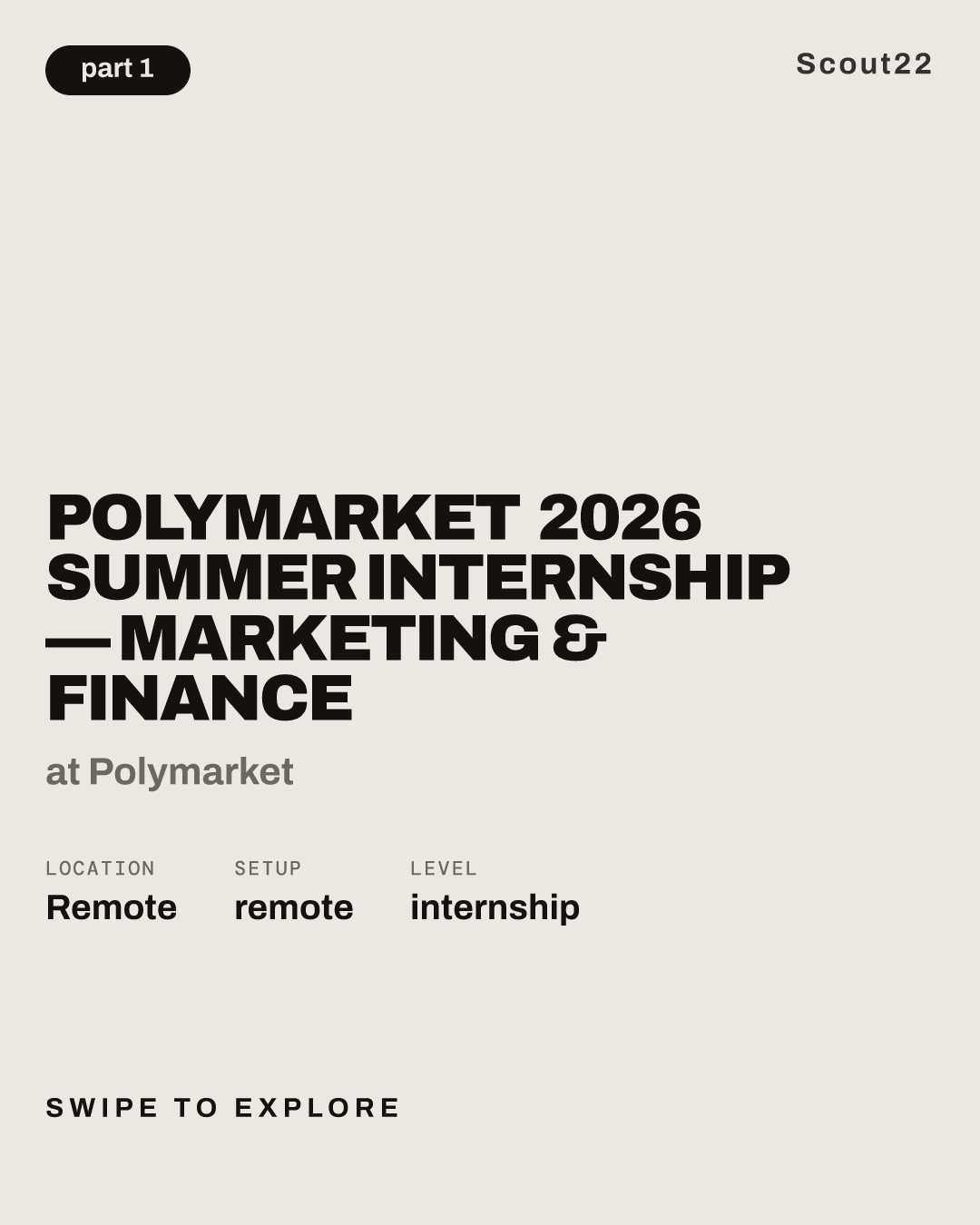 Polymarket 2026 Summer Internship — Marketing & Finance at Polymarket