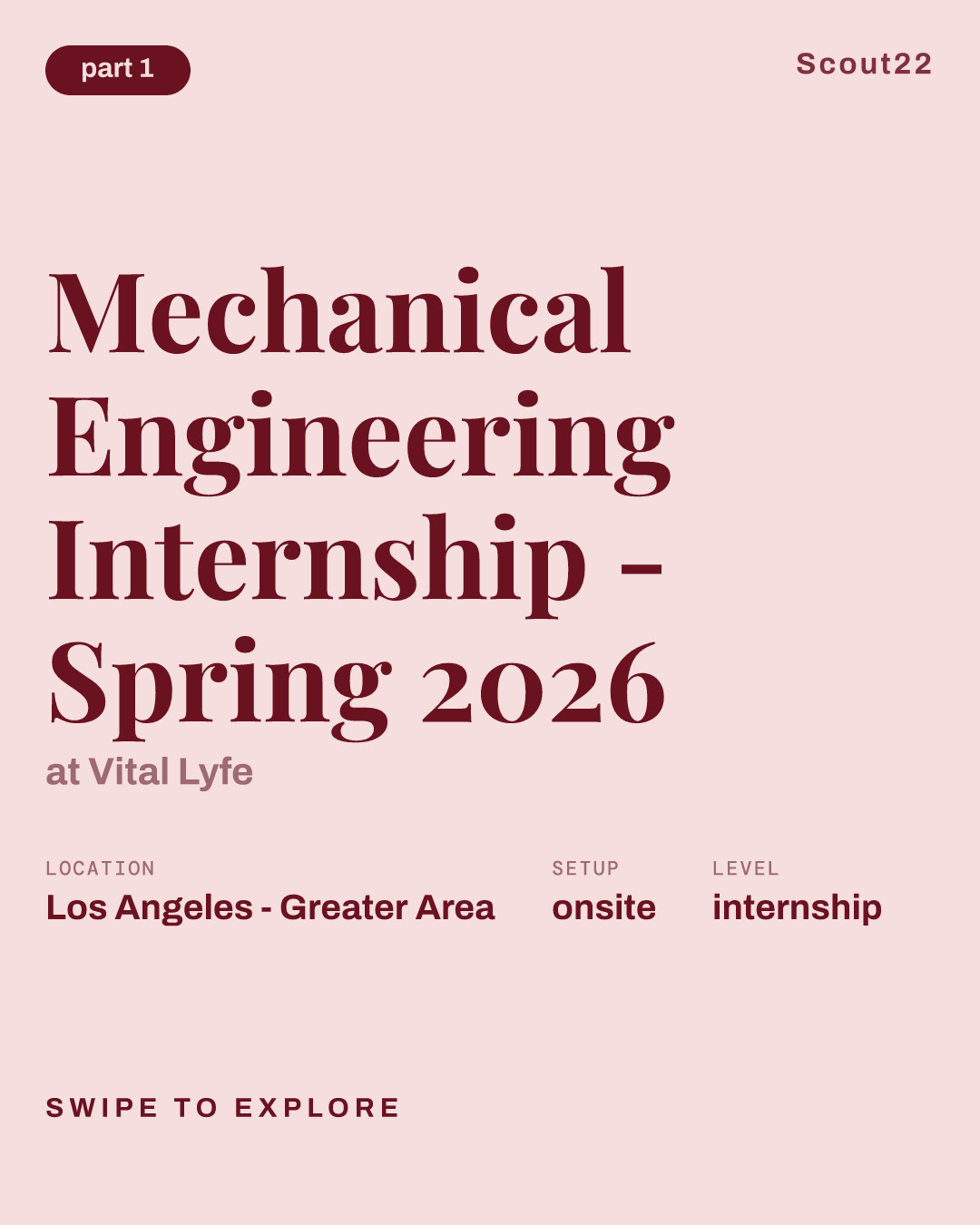 Mechanical Engineering Internship - Spring 2026 at Vital Lyfe