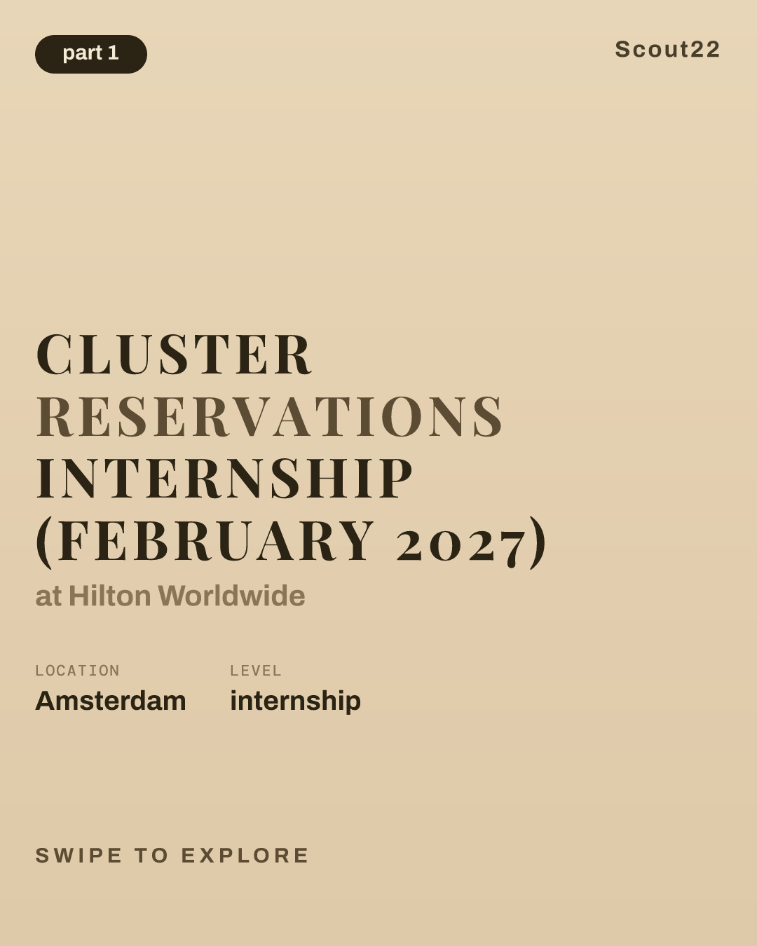 Cluster Reservations Internship (February 2027) at Hilton Worldwide