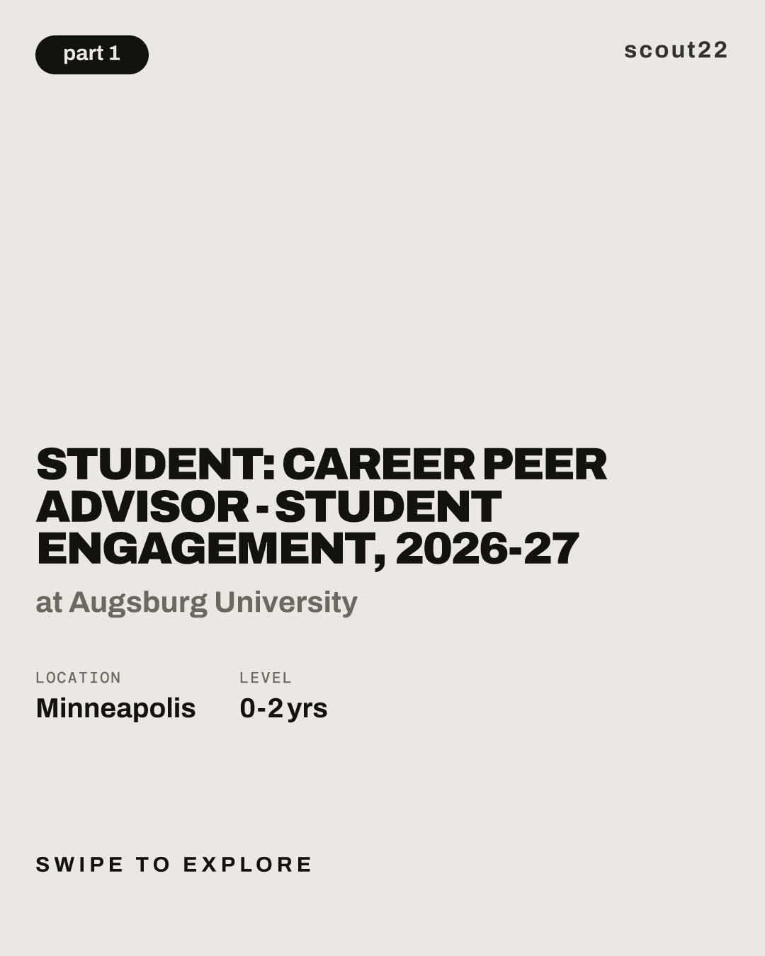 Student: Career Peer Advisor - Student Engagement, 2026-27 at Augsburg University