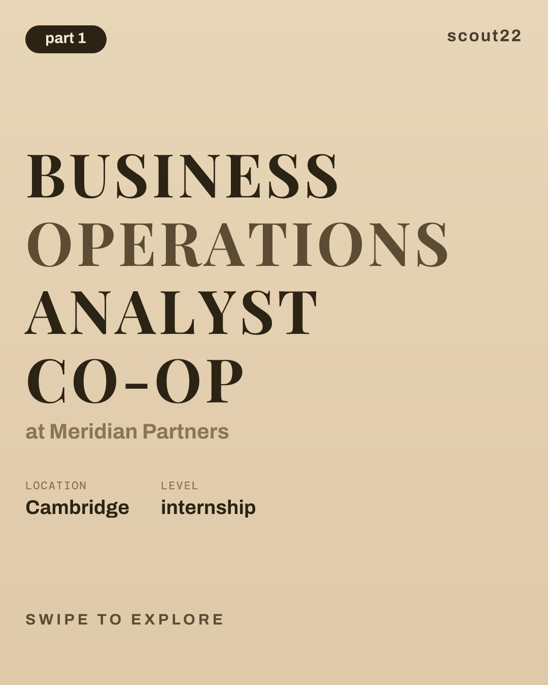 Business Operations Analyst Co-op at Meridian Partners