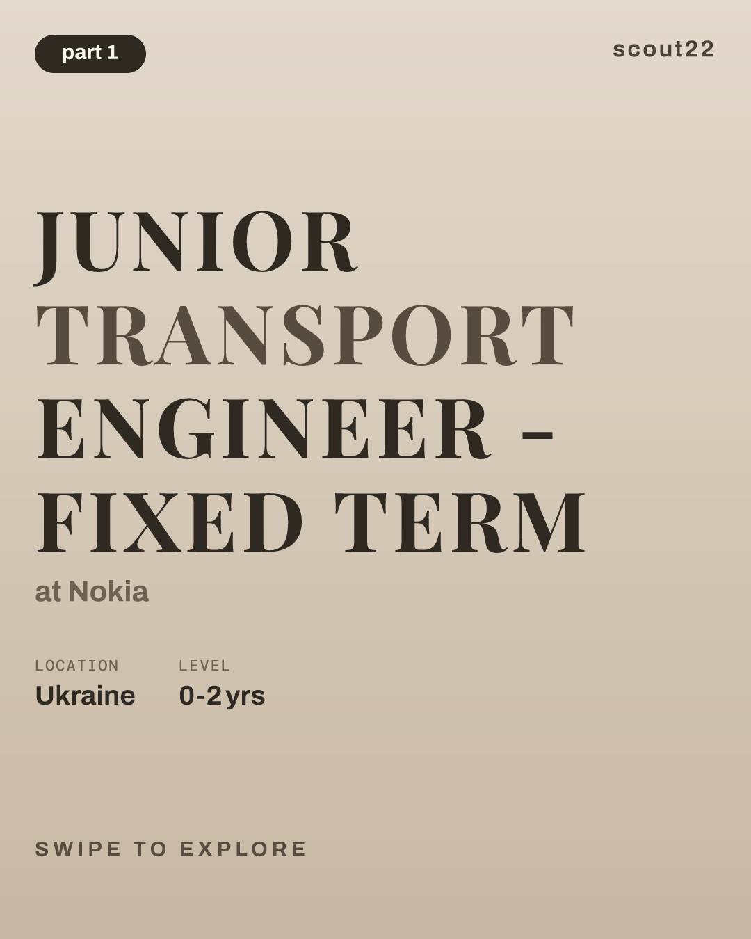Junior Transport Engineer - Fixed Term at Nokia