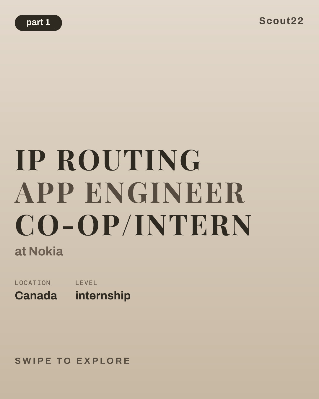 IP Routing App Engineer Co-op/Intern at Nokia