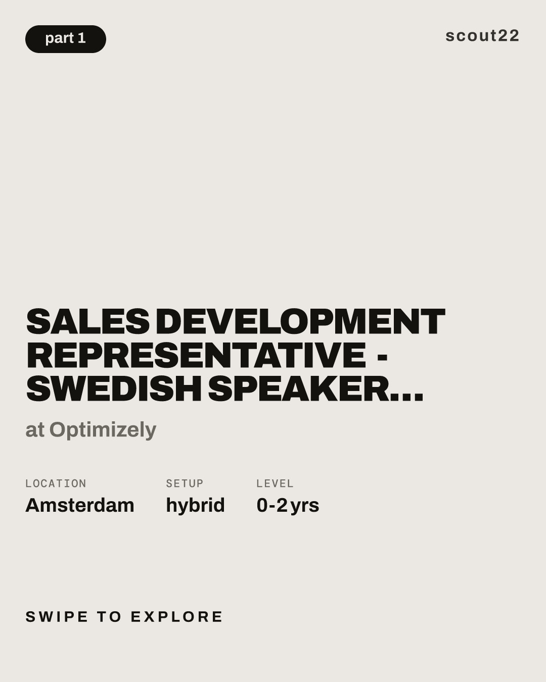 Sales Development Representative - Swedish Speaker (Amsterdam, NL, 102) at Optimizely