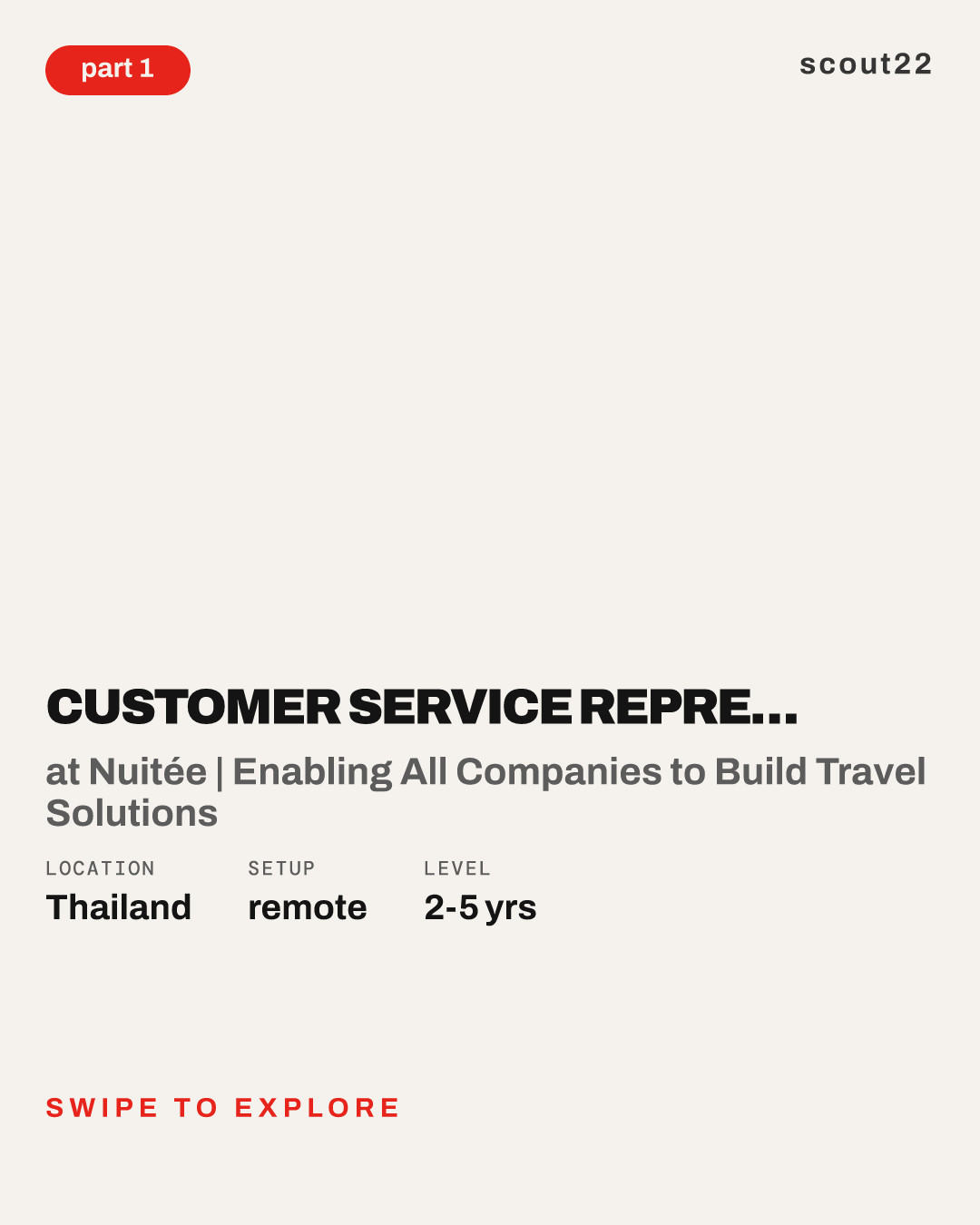 Customer Service Representative (Asia Remote - Thai Speaker) at Nuitée | Enabling All Companies to Build Travel Solutions