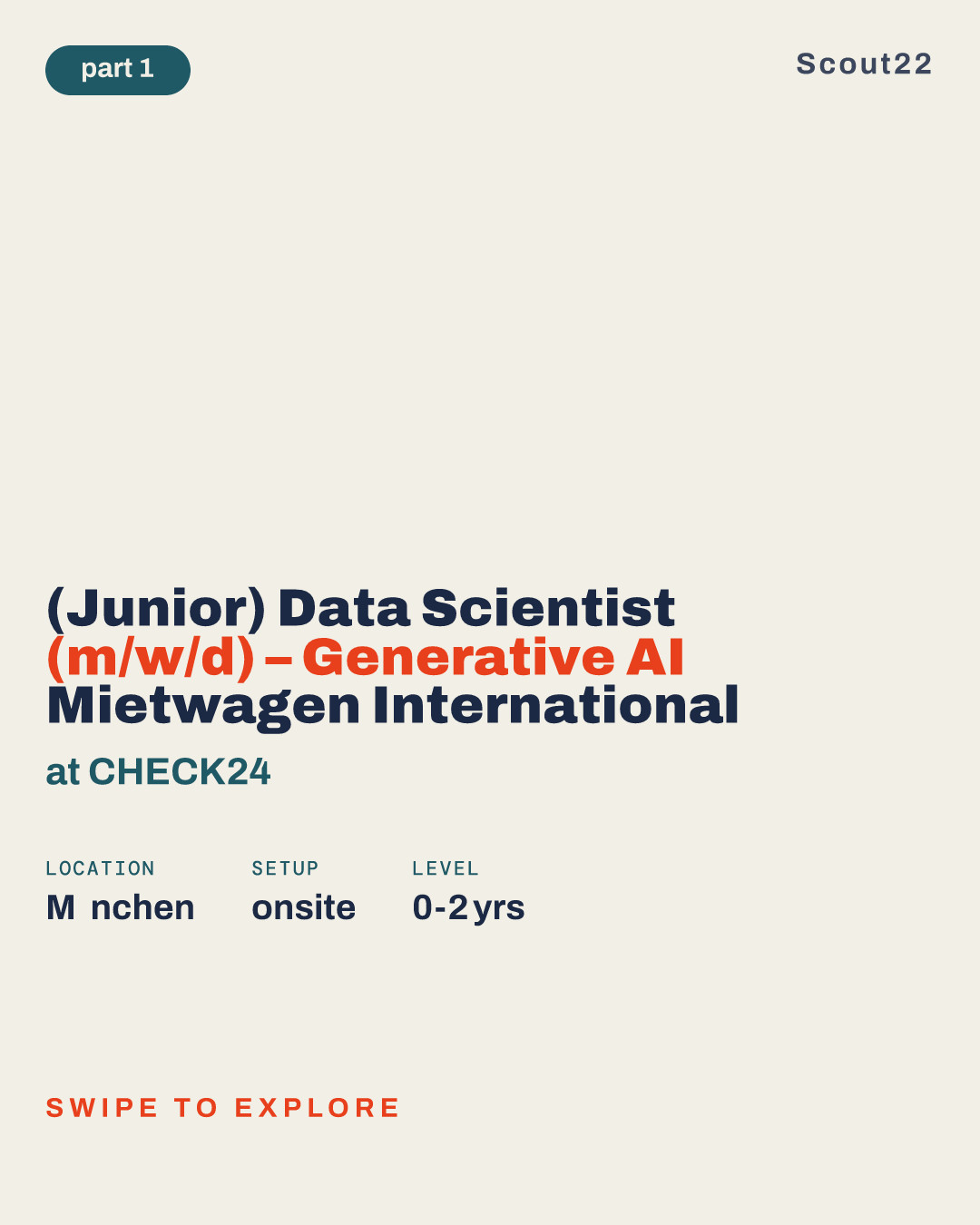 (Junior) Data Scientist (m/w/d) – Generative AI Mietwagen International at CHECK24