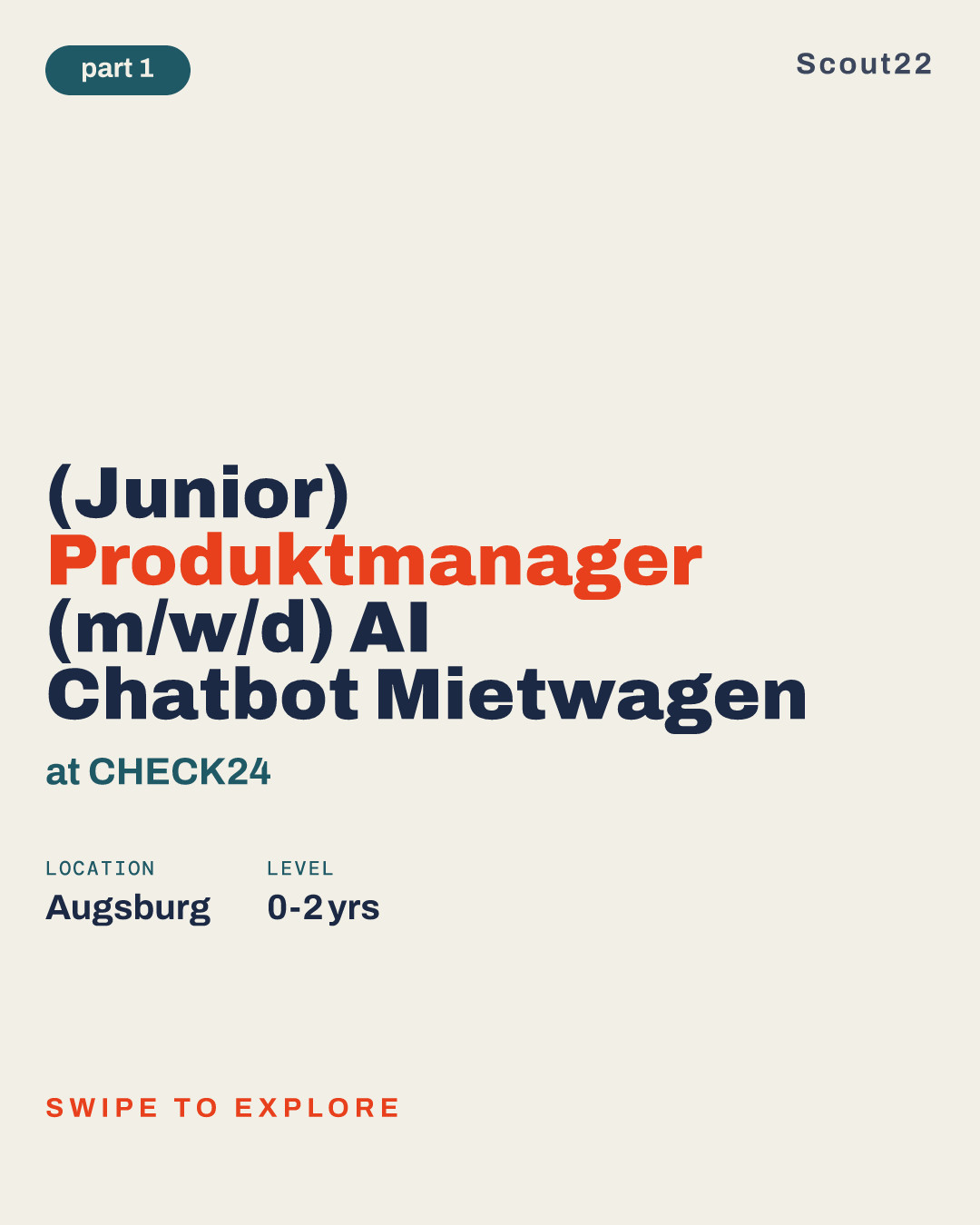 (Junior) Produktmanager (m/w/d) AI Chatbot Mietwagen at CHECK24