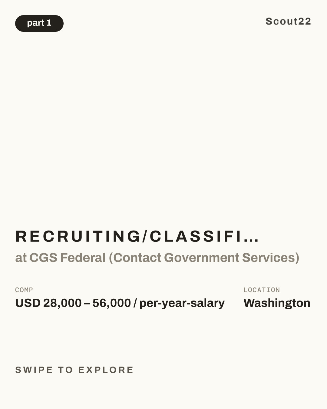Recruiting/Classification Specialist (RCS) – Junior at CGS Federal (Contact Government Services)