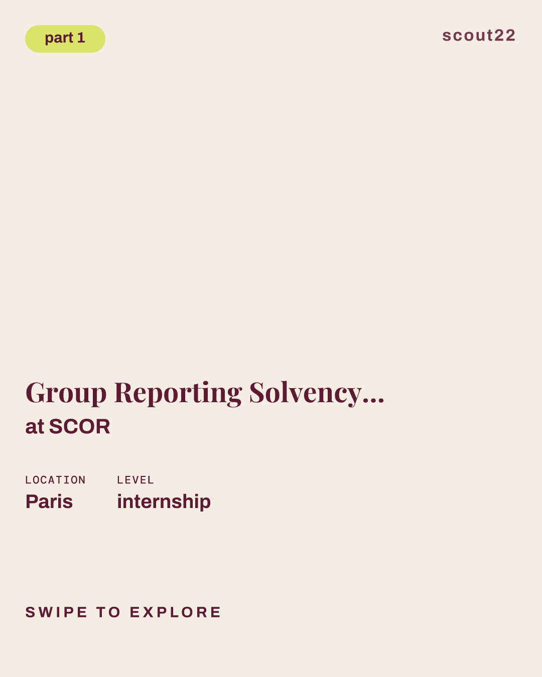 Group Reporting Solvency II Narrative Intern at SCOR
