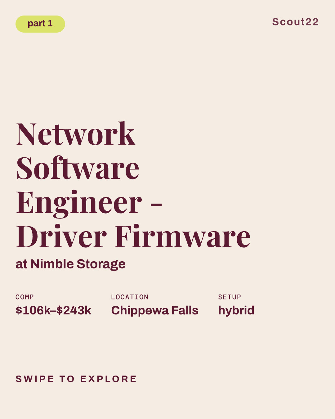 Network Software Engineer - Driver Firmware at Nimble Storage