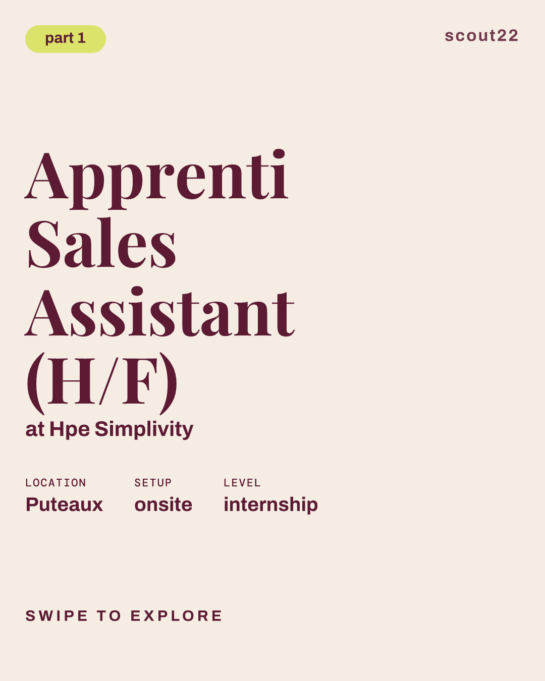Apprenti Sales Assistant (H/F) at Hpe Simplivity