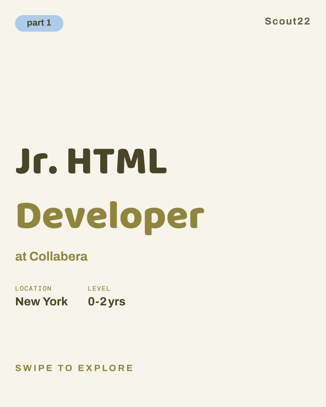 Jr. HTML Developer at Collabera