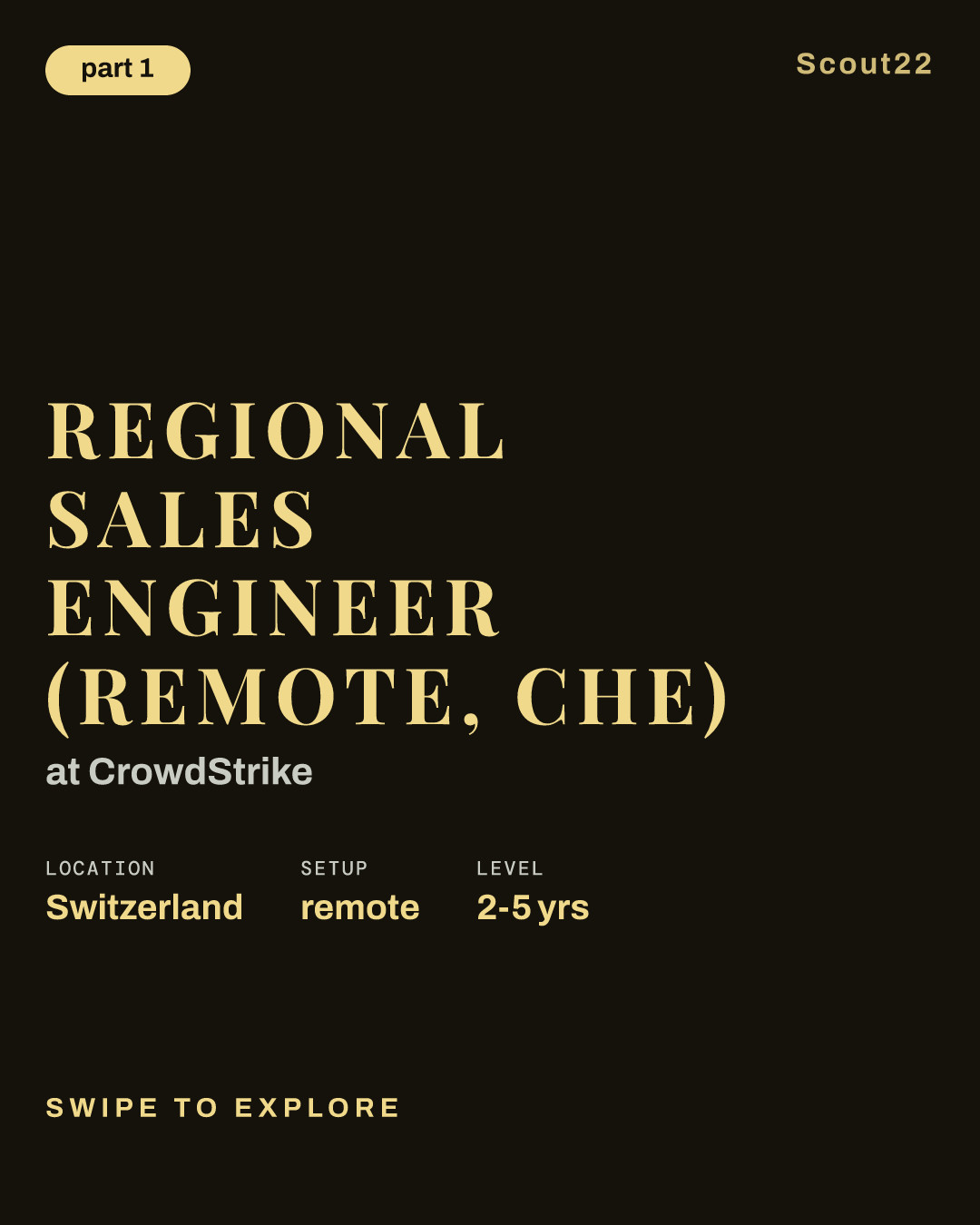 Regional Sales Engineer (Remote, CHE) at CrowdStrike