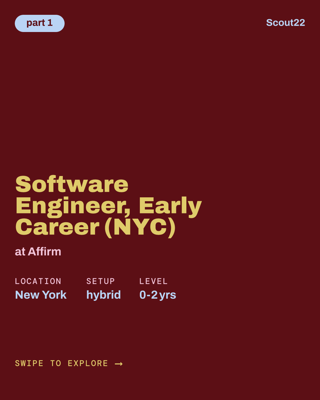 Software Engineer, Early Career (NYC) at Affirm