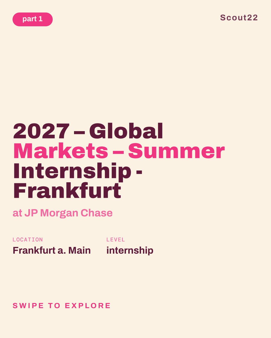2027 – Global Markets – Summer Internship - Frankfurt at JP Morgan Chase