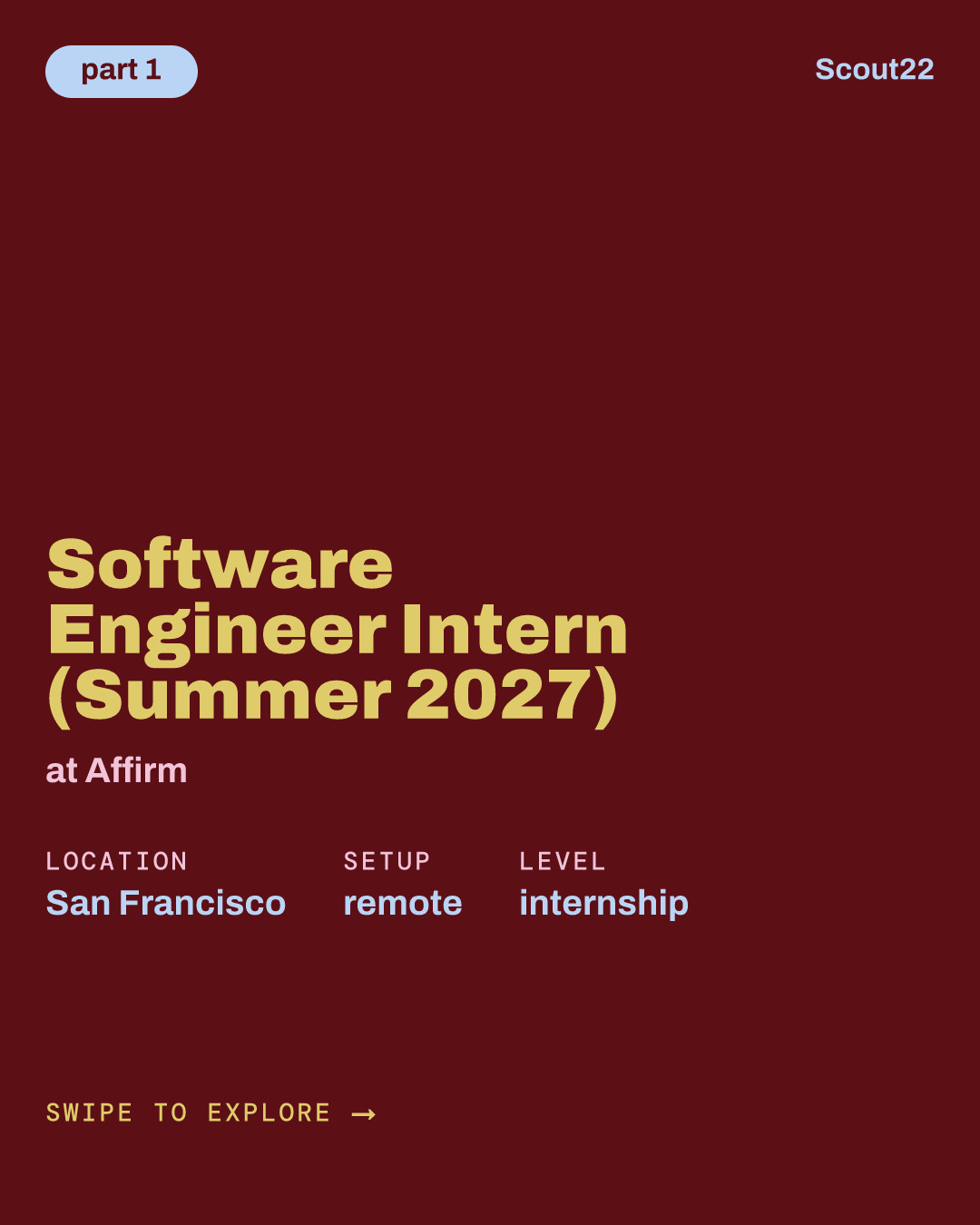 Software Engineer Intern (Summer 2027) at Affirm