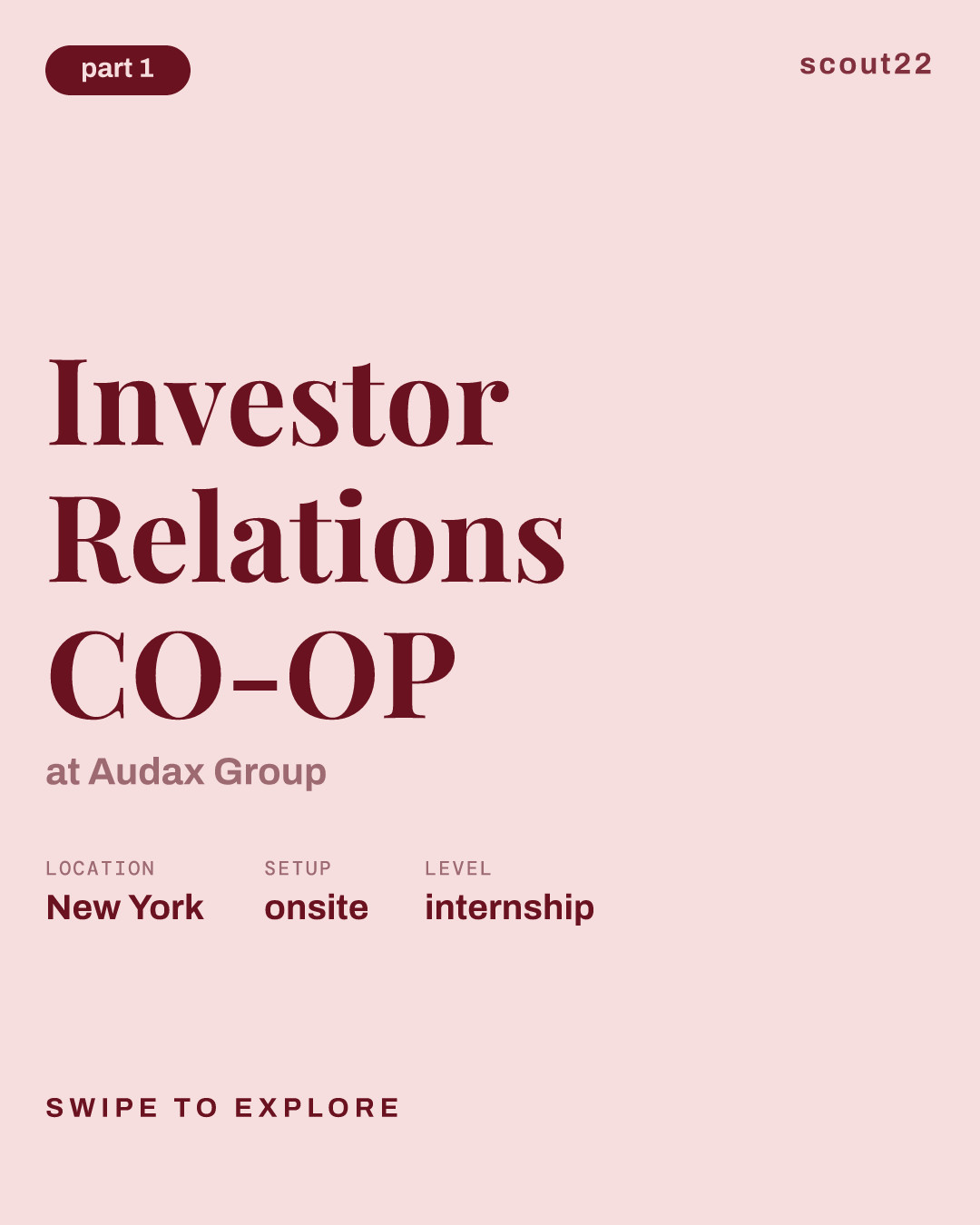 Investor Relations CO-OP at Audax Group