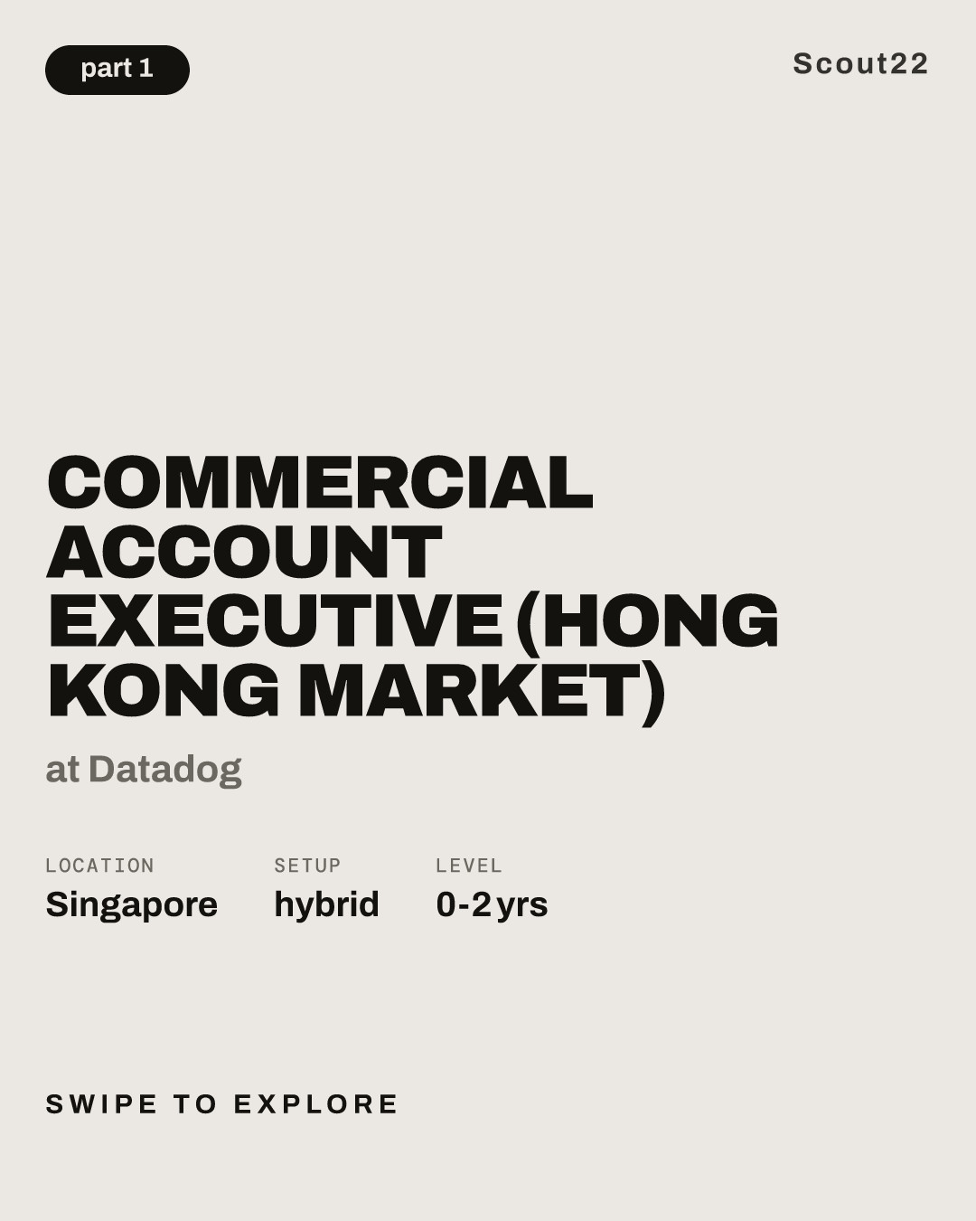Commercial Account Executive (Hong Kong Market) at Datadog