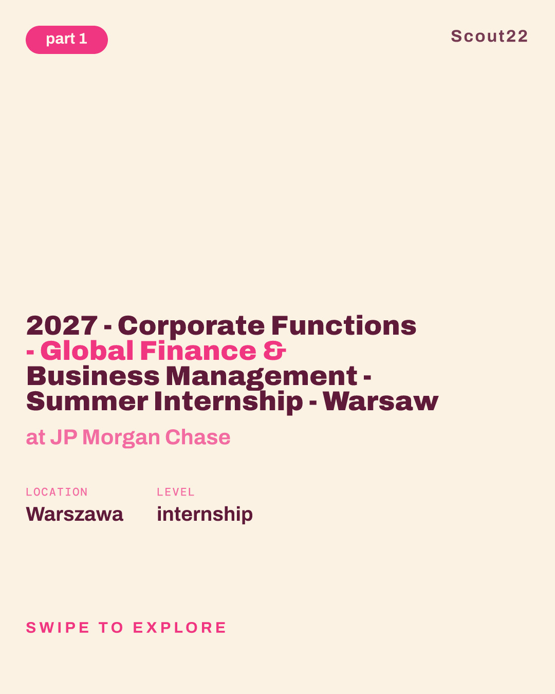 2027 - Corporate Functions - Global Finance & Business Management - Summer Internship - Warsaw at JP Morgan Chase