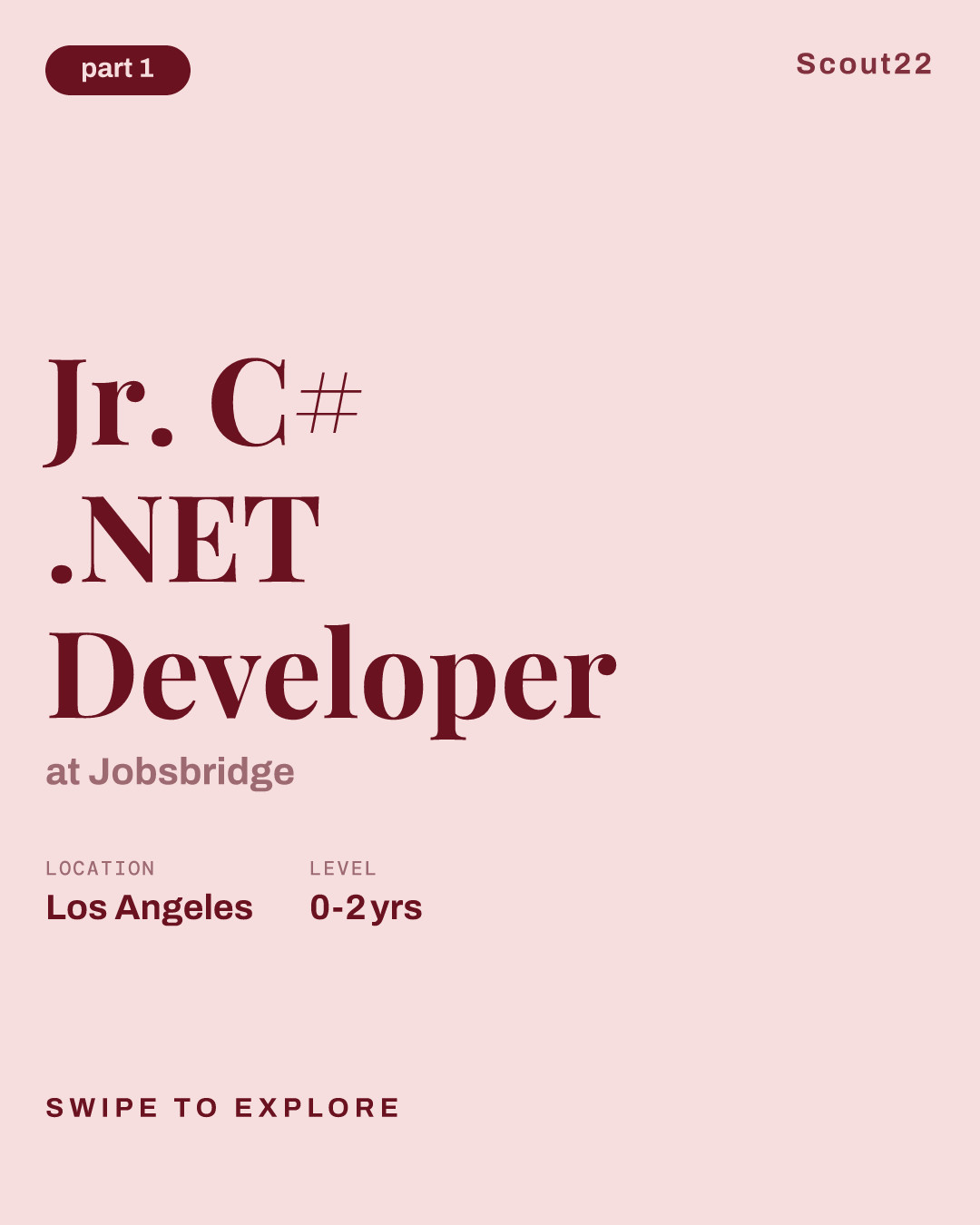 Jr. C# .NET Developer at Jobsbridge