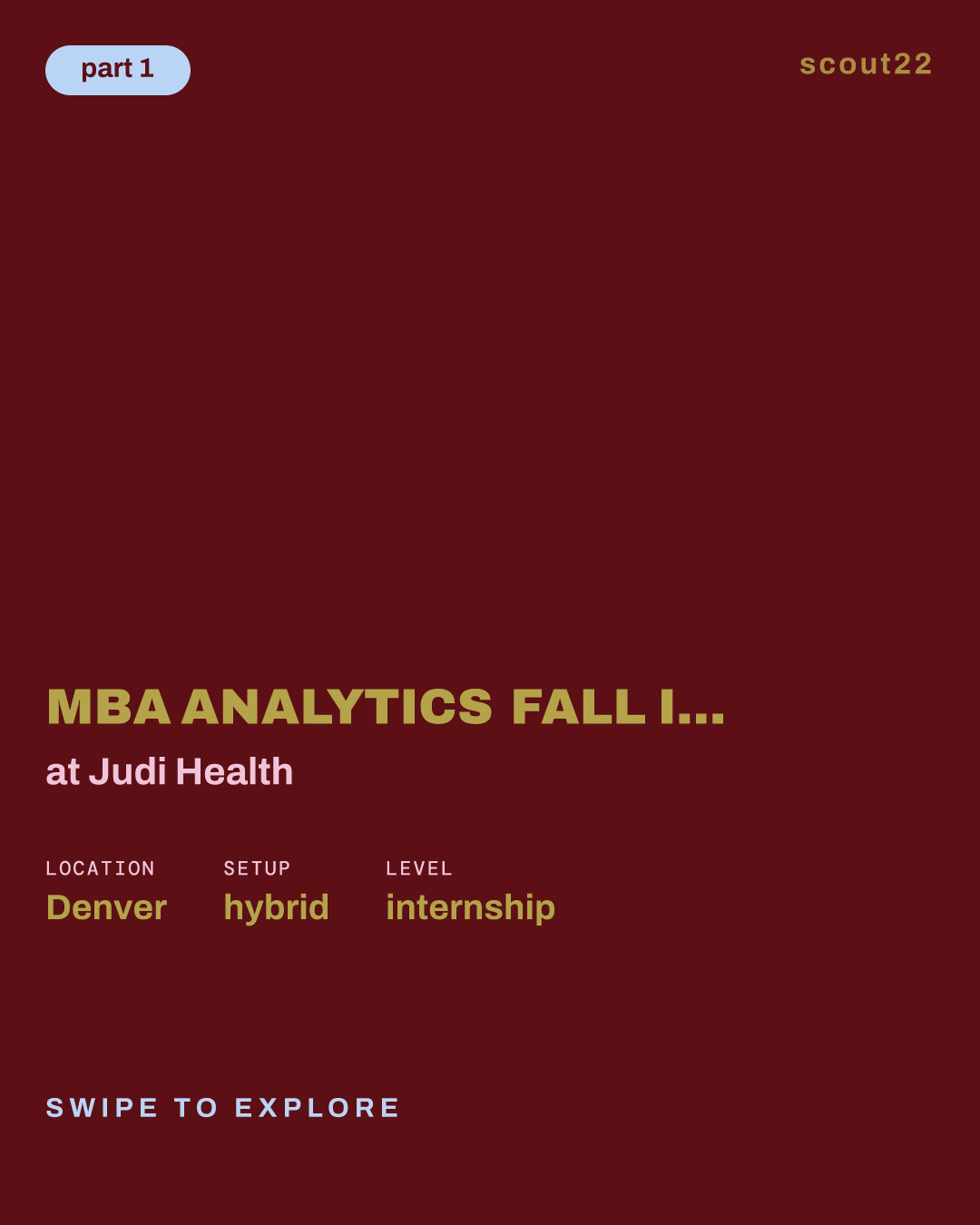 MBA Analytics Fall Intern - Clinical Programs (Part Time) at Judi Health