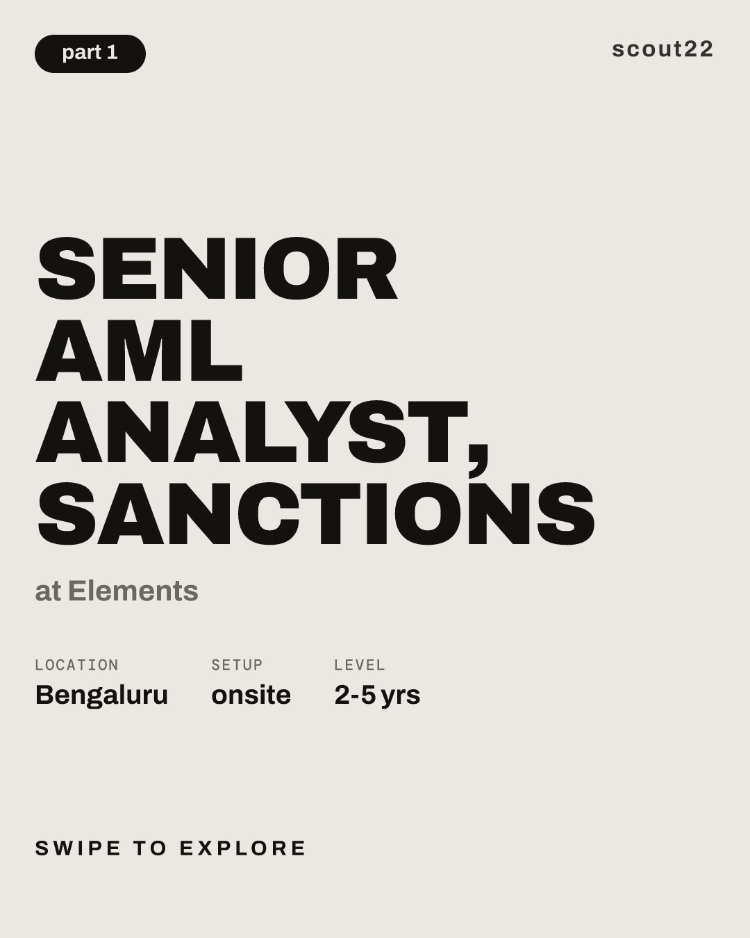 Senior AML Analyst, Sanctions at Elements