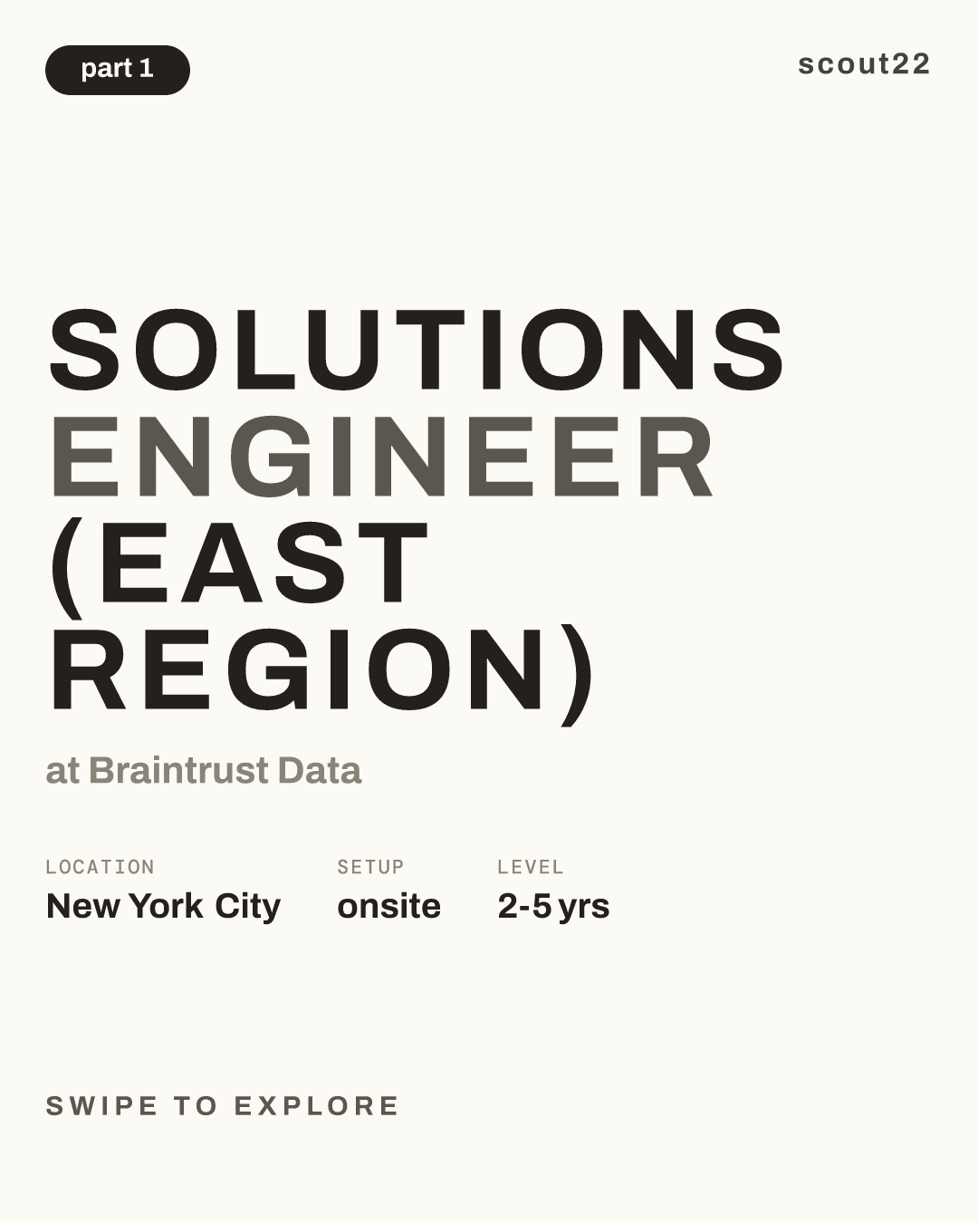 Solutions Engineer (East Region) at Braintrust Data