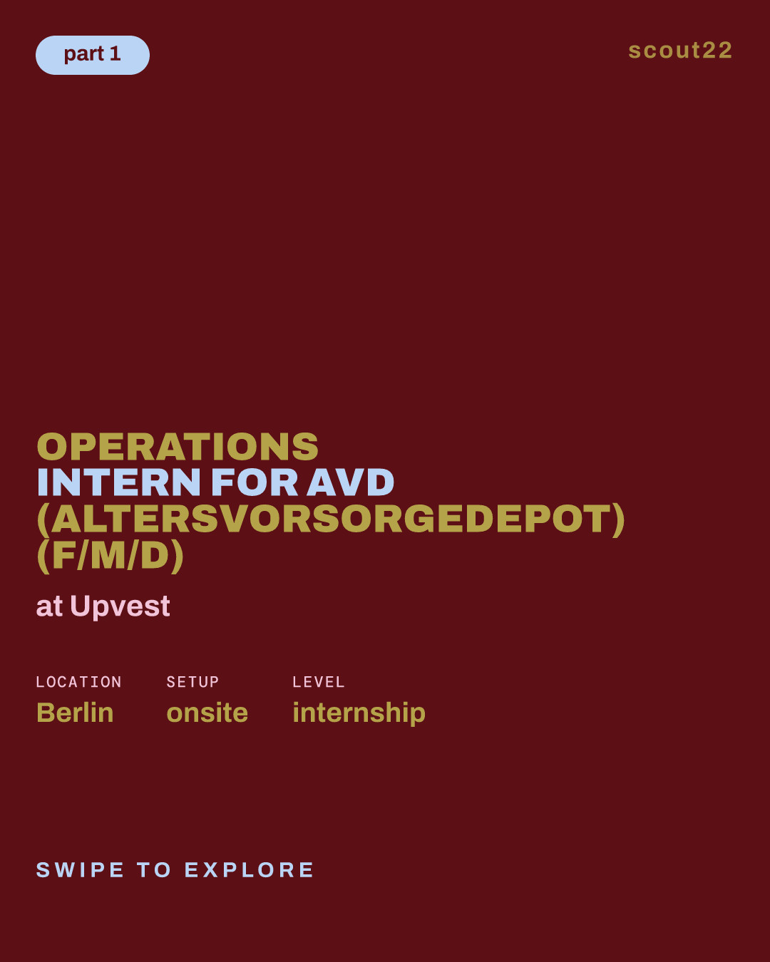 Operations Intern for AVD (Altersvorsorgedepot) (f/m/d) at Upvest