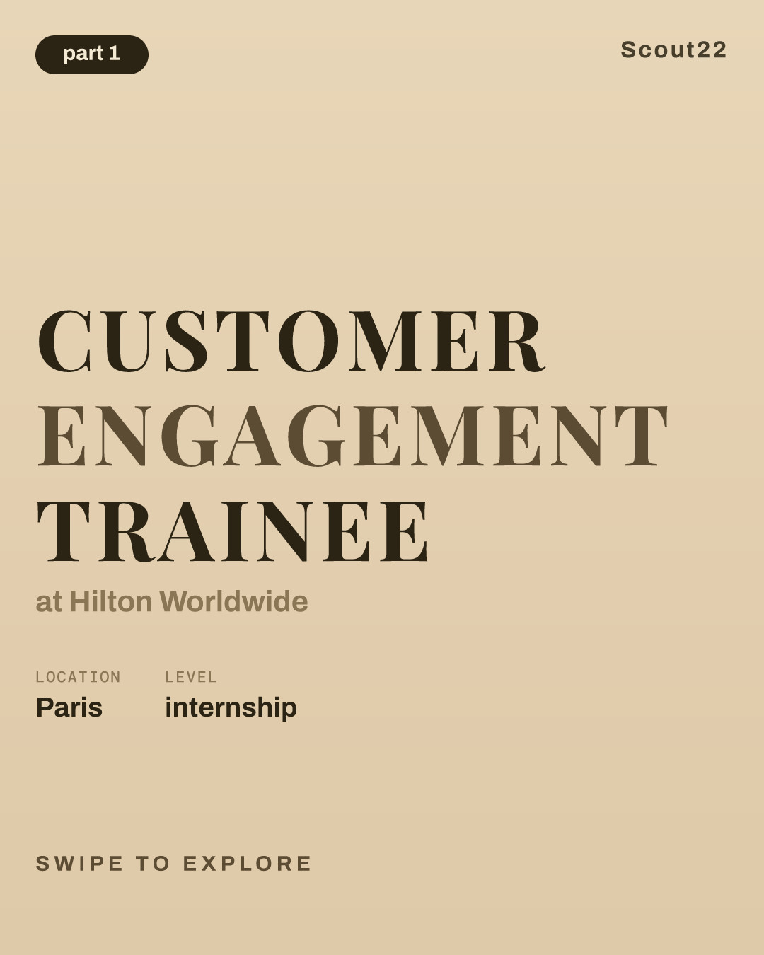 Customer Engagement Trainee at Hilton Worldwide