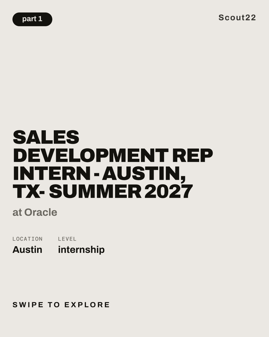 Sales Development Rep Intern - Austin, TX- Summer 2027 at Oracle