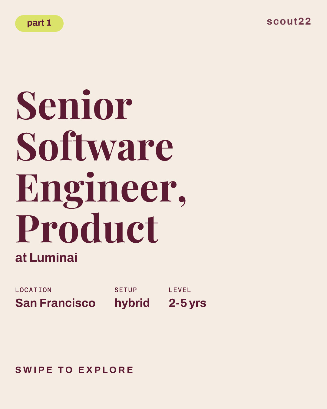 Senior Software Engineer, Product at Luminai