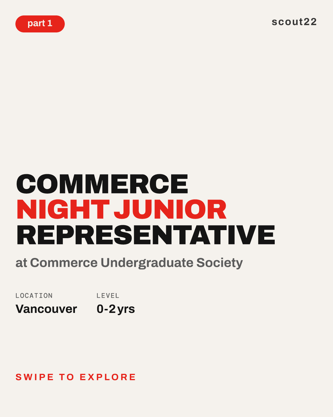 Commerce Night Junior Representative at Commerce Undergraduate Society