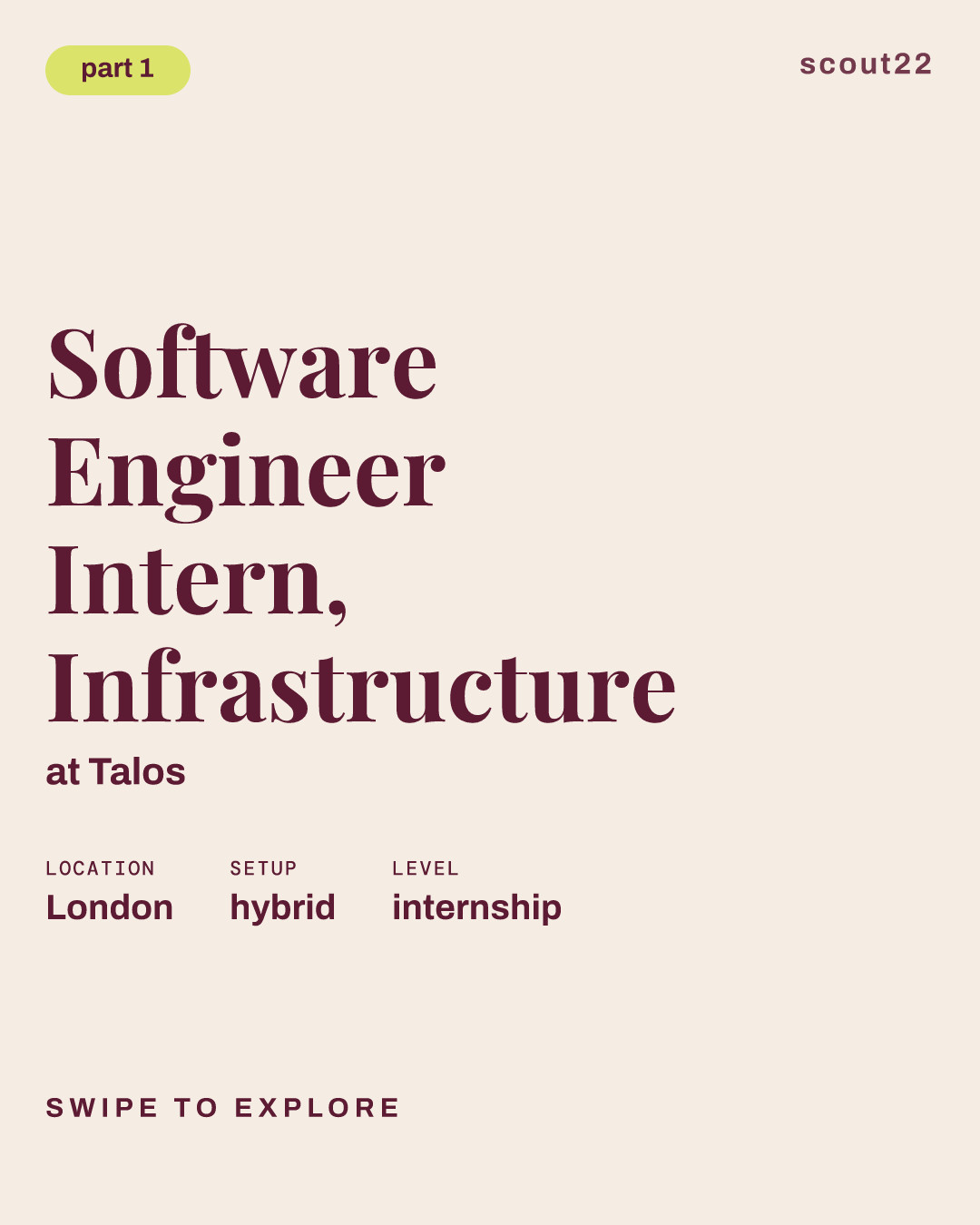 Software Engineer Intern, Infrastructure at Talos