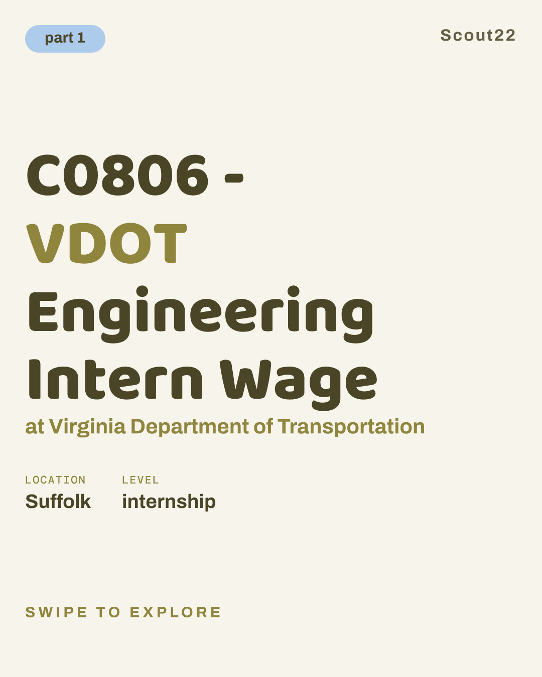 C0806 - VDOT Engineering Intern Wage at Virginia Department of Transportation