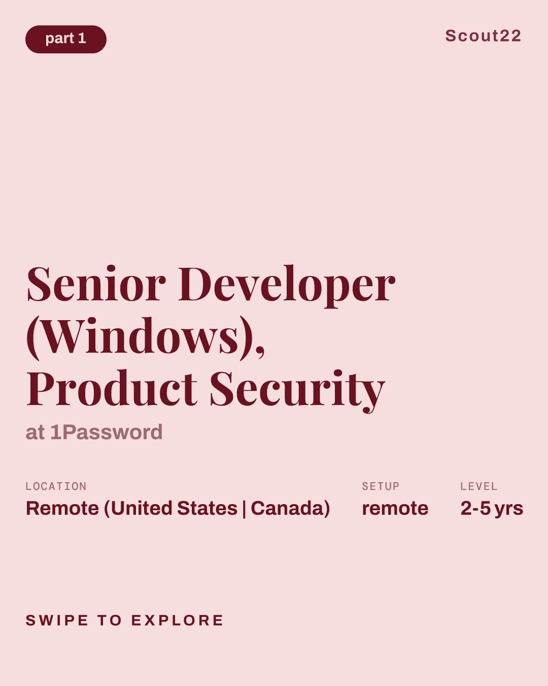 Senior Developer (Windows), Product Security at 1Password