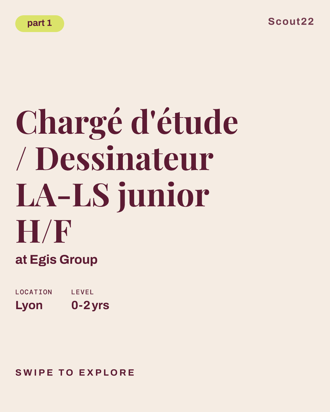 Chargé d'étude / Dessinateur LA-LS junior H/F at Egis Group