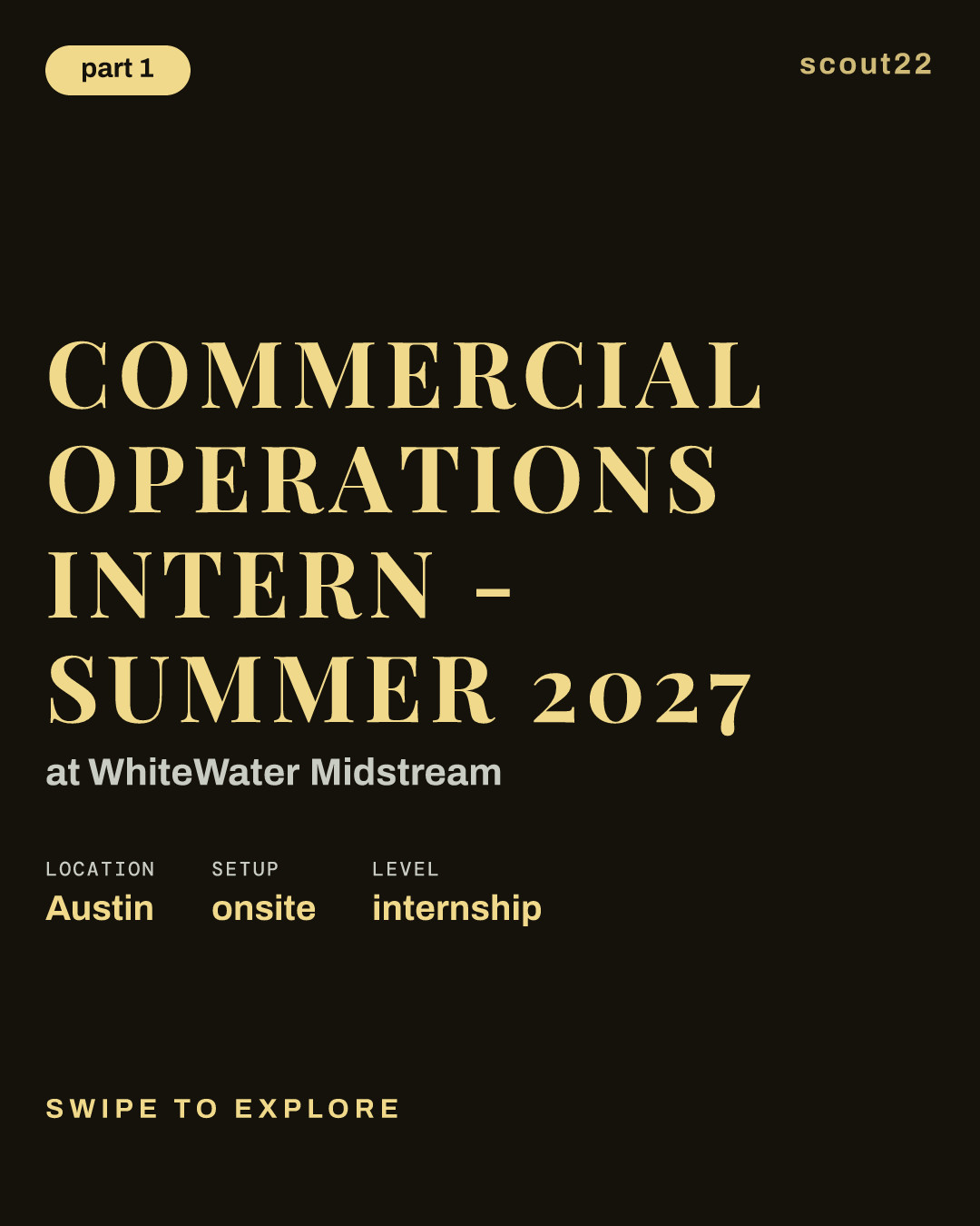 Commercial Operations Intern - Summer 2027 at WhiteWater Midstream