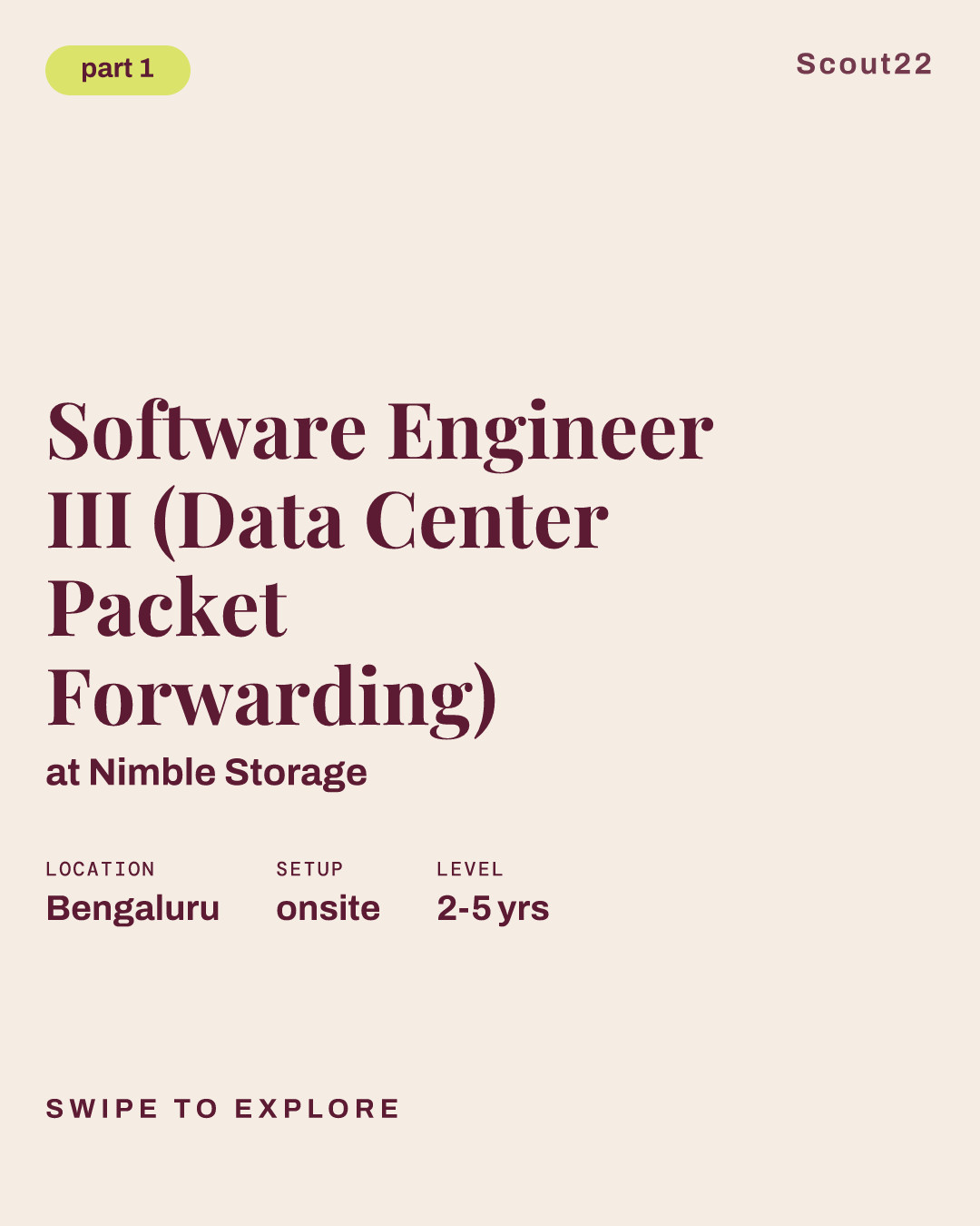 Software Engineer III (Data Center Packet Forwarding) at Nimble Storage