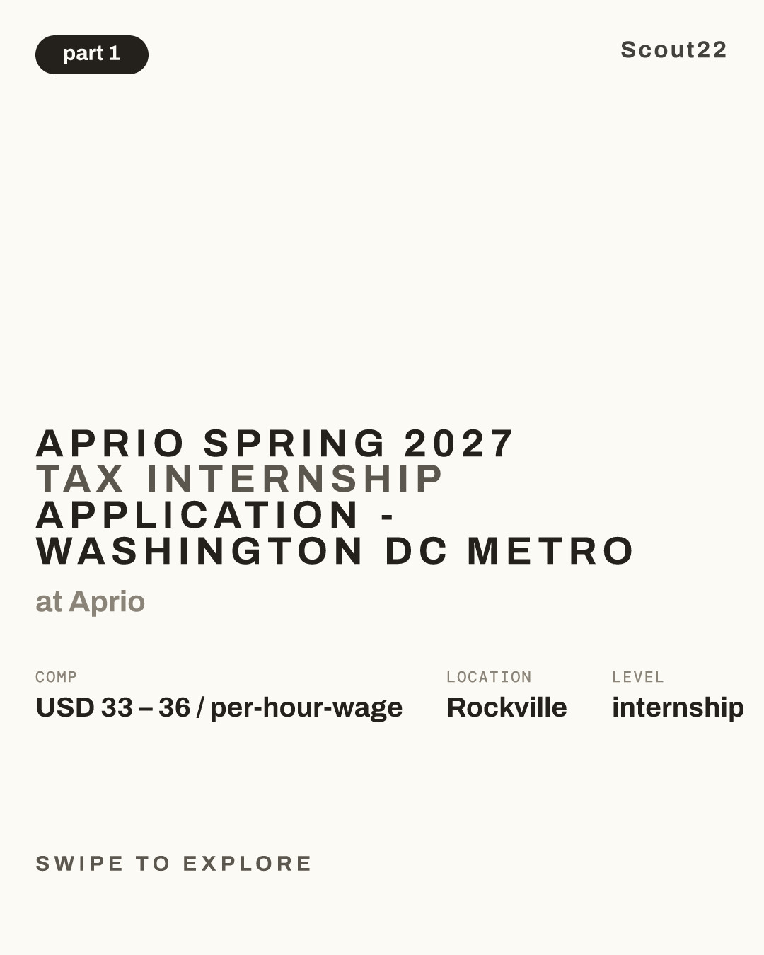 Aprio Spring 2027 Tax Internship Application - Washington DC Metro at Aprio