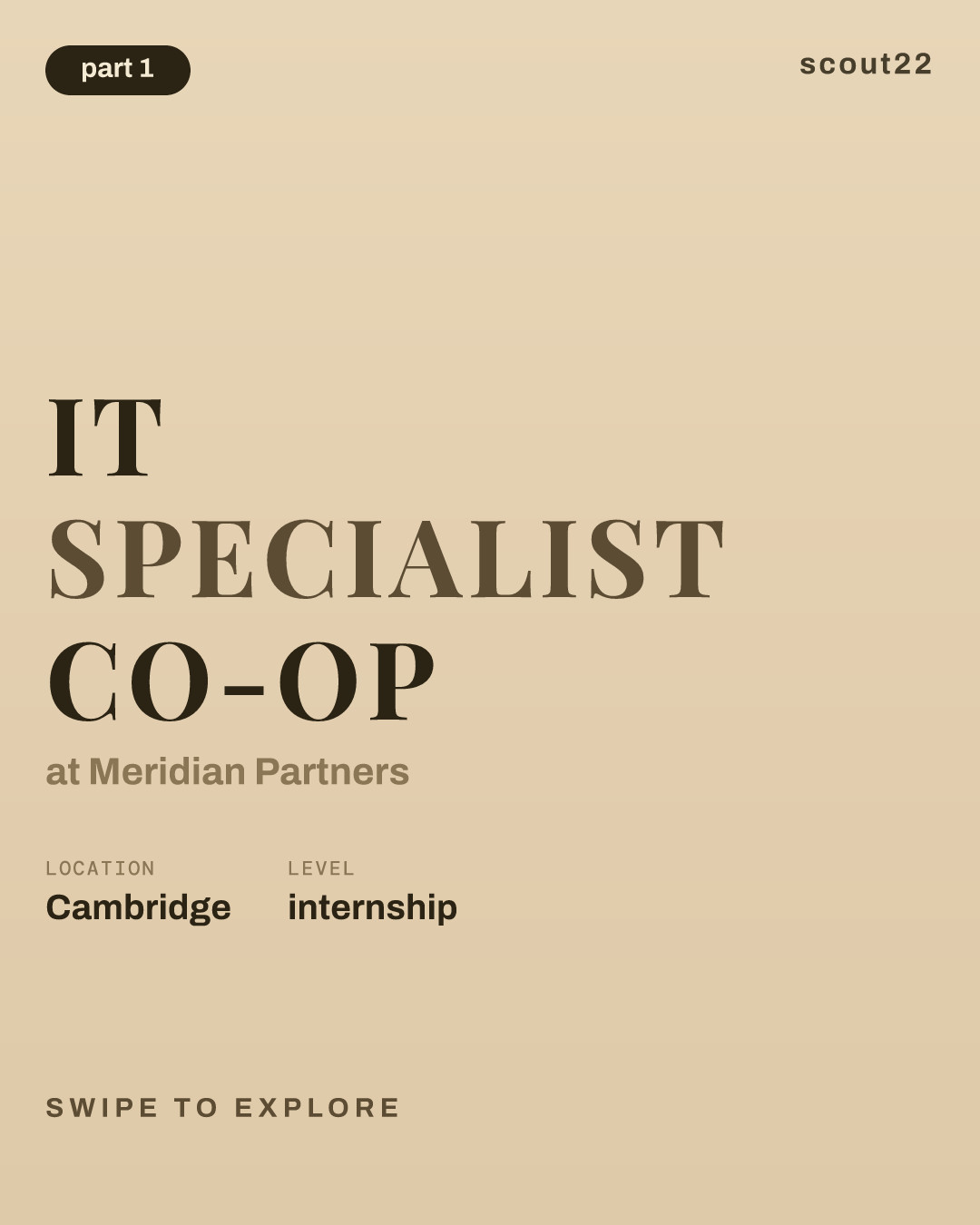 IT Specialist Co-op at Meridian Partners