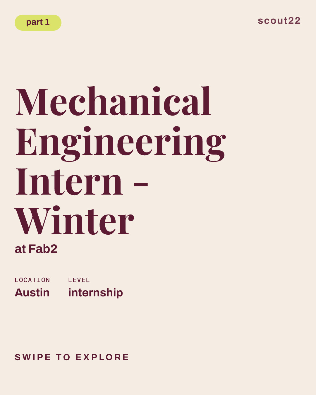 Mechanical Engineering Intern - Winter at Fab2