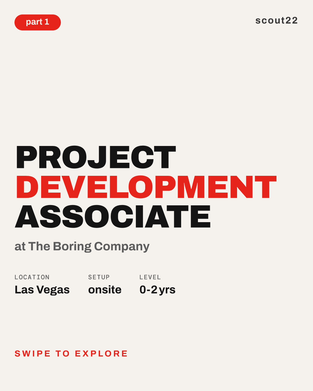 Project Development Associate at The Boring Company