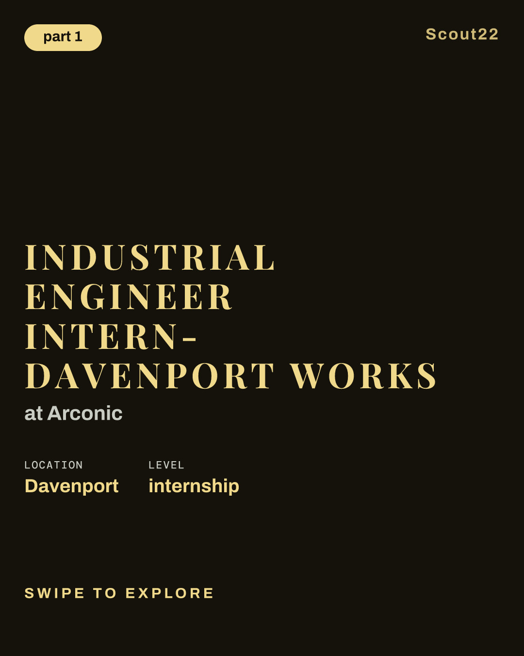 Industrial Engineer Intern- Davenport Works at Arconic