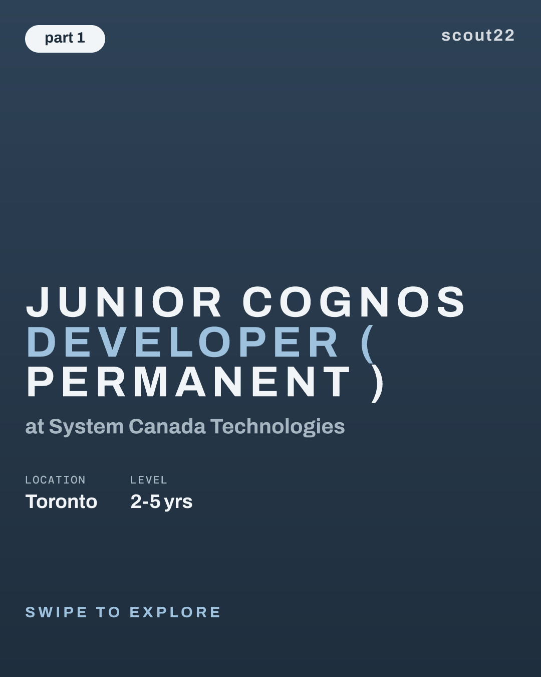 Junior Cognos developer  ( Permanent ) at System Canada Technologies