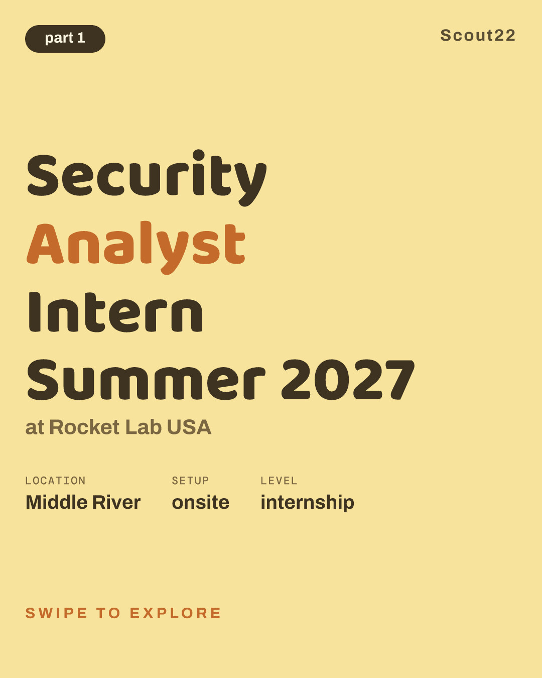 Security Analyst Intern Summer 2027 at Rocket Lab USA
