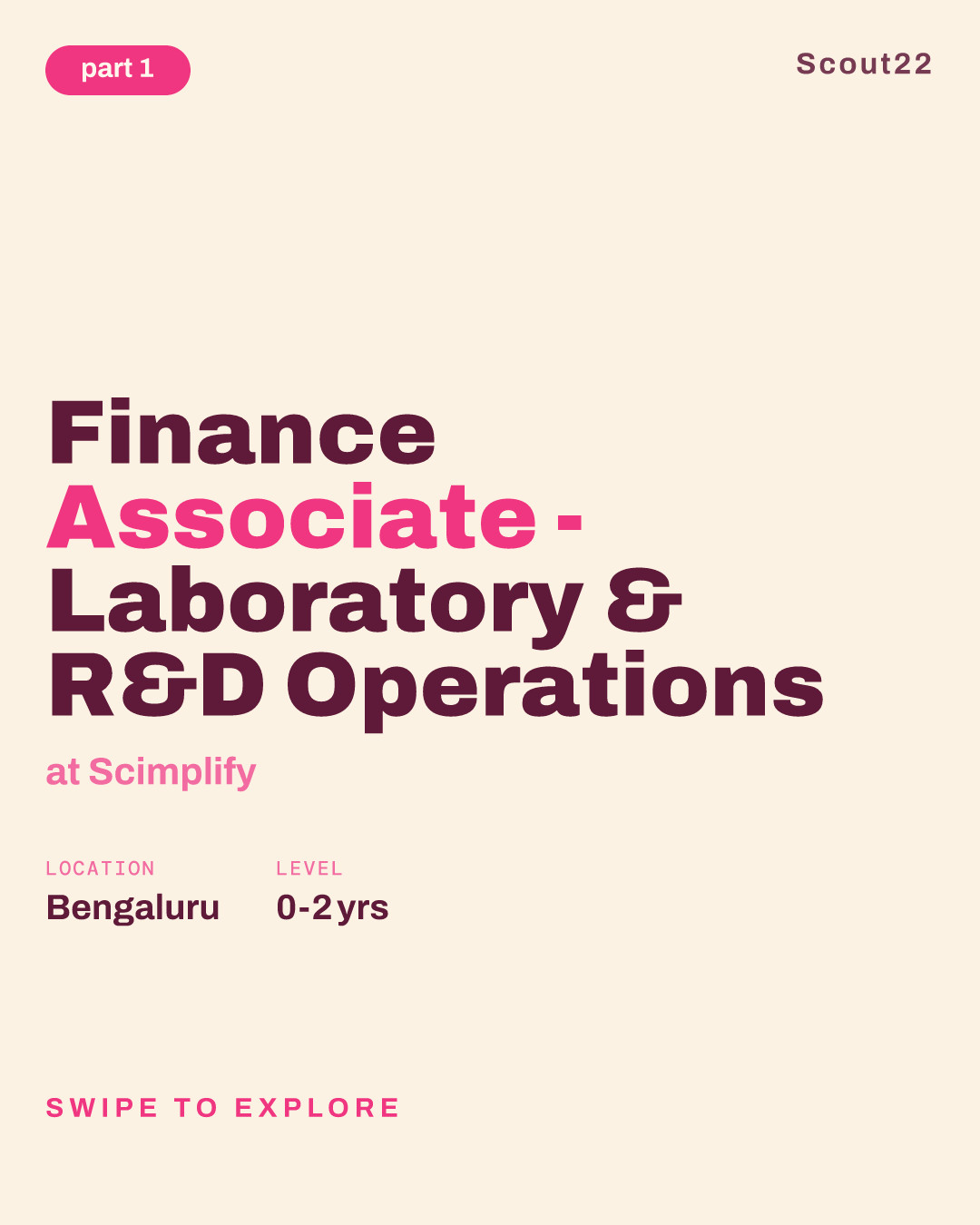 Finance Associate - Laboratory & R&D Operations at Scimplify