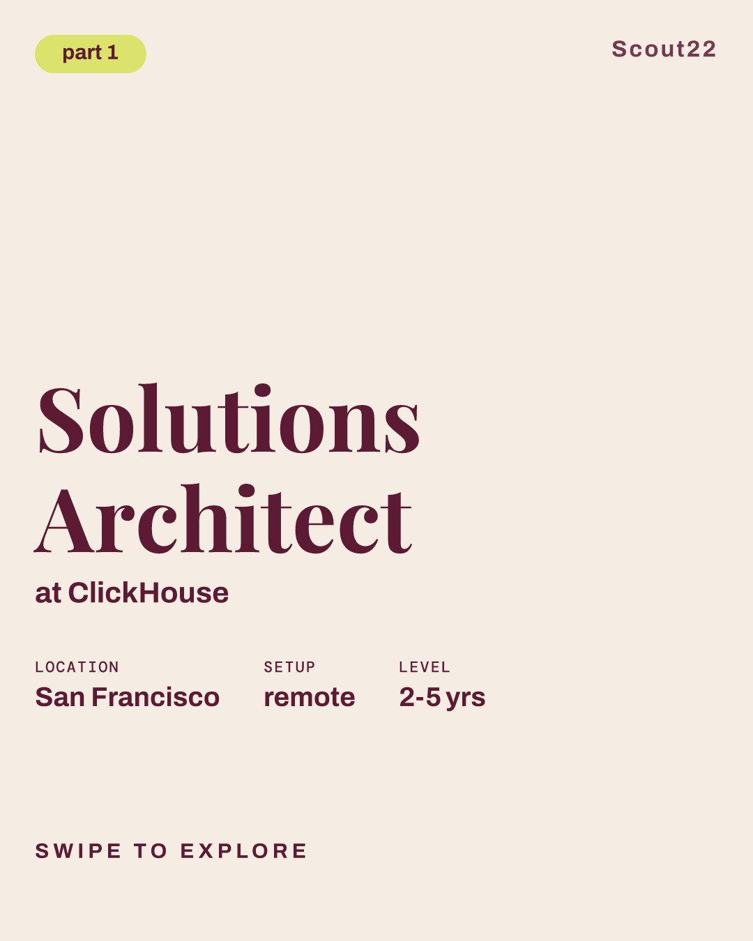Solutions Architect at ClickHouse
