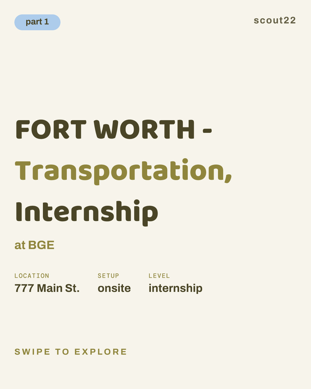 FORT WORTH - Transportation, Internship at BGE