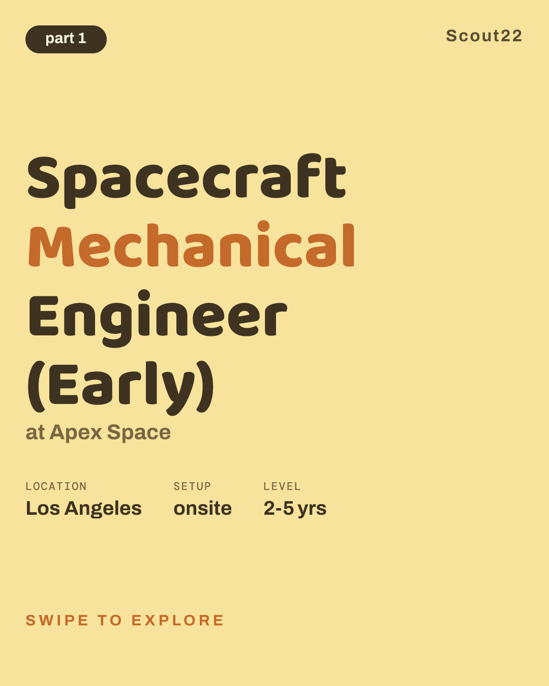Spacecraft Mechanical Engineer (Early) at Apex Space