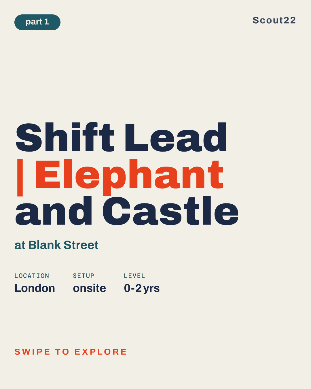 Shift Lead | Elephant and Castle at Blank Street